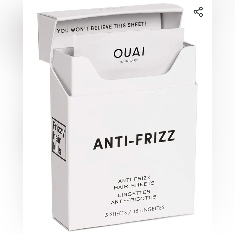 FREE WITH PURCHASE - 5 OUAI Anti-Frizz Hair Sheets (only 5 sheets included)